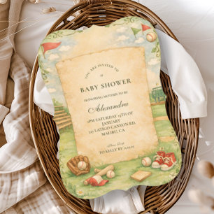 Invitación Fiesta de Bebé de Cuento de Béisbol Vintage