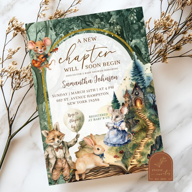 Invitación Fiesta de Bebé de Cuento de Hadas del Bosque Encan (Subido por el creador)