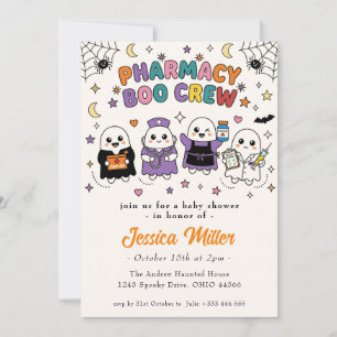 Invitación Fiesta de Bebé de Farmacia Boo Crew Fantasma Diver