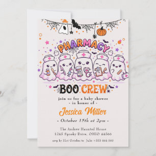 Invitación Fiesta de Bebé de Farmacia Boo Crew Fantasma Diver