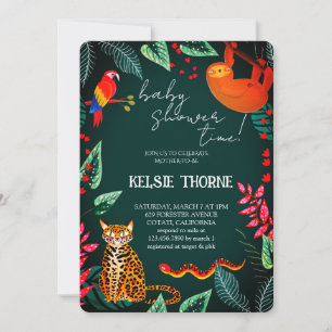 Invitación Fiesta de Bebé de Fauna de la Jungla