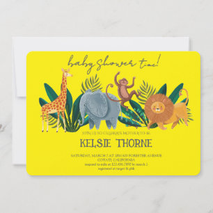 Invitación Fiesta de Bebé de Fauna de la Jungla