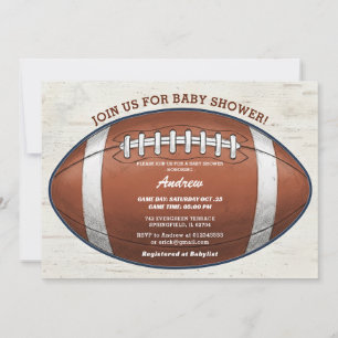 Invitación Fiesta de Bebé de Fútbol Americano Moderno Persona