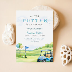 Invitación Fiesta de Bebé de Golf Elegante Littler Putter