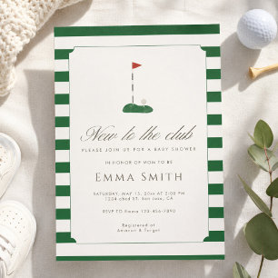 Invitación Fiesta de Bebé de Golf 'Green New to the Club'