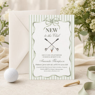 Invitación Fiesta de Bebé de Golf Neutral Vintage Nueva en el