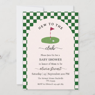 Invitación Fiesta de bebé de golf nuevo en el club