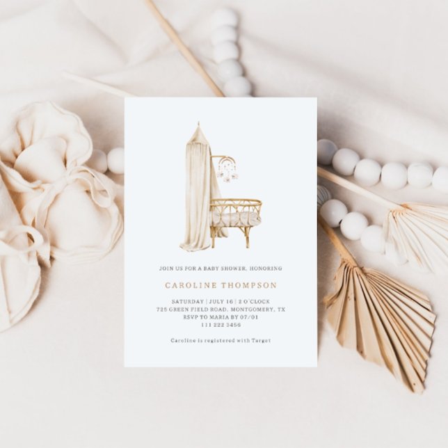 Invitación Fiesta de bebé de guardería boho neutral en cuanto (Subido por el creador)