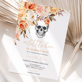Invitación Fiesta de Bebé de Halloween de Cráneo Floral