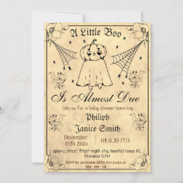 Invitación Fiesta de Bebé de Halloween Espeluznante y Elegant