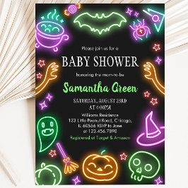 Invitación Fiesta de Bebé de Halloween Neon