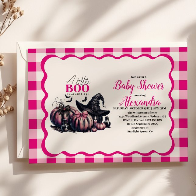 Invitación Fiesta de Bebé de Halloween Rosa (Subido por el creador)