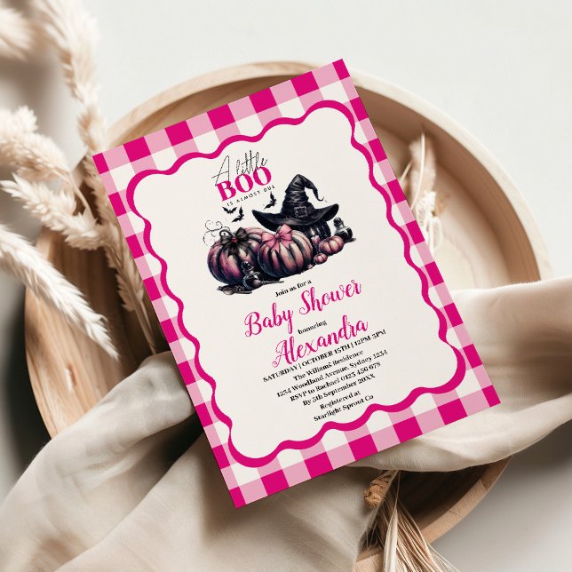 Invitación Fiesta de Bebé de Halloween Rosa (Subido por el creador)