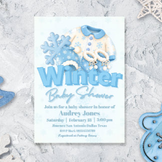 Invitación Fiesta de Bebé de Invierno