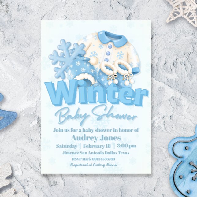 Invitación Fiesta de Bebé de Invierno  (Subido por el creador)