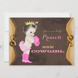 Invitación Fiesta de Bebé de la Princesa Vaquera