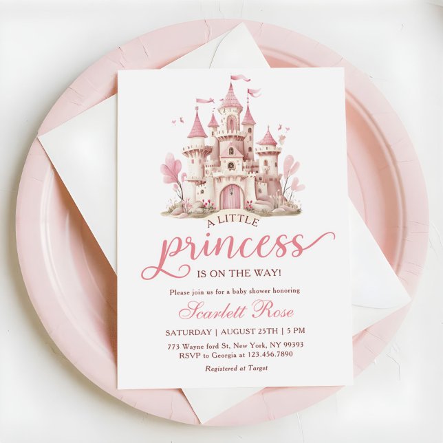 Invitación Fiesta de Bebé de la Princesita Rosa Castillo (Subido por el creador)