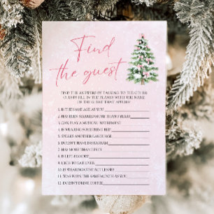 Invitación Fiesta de Bebe de lazos rosados de Navidad Encuent
