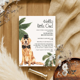 Invitación Fiesta de Bebé de Mascota Palma Tropical Perro Ret