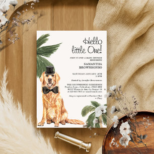 Invitación Fiesta de Bebé de Mascota Palma Tropical Perro Ret