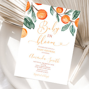 Invitación Fiesta de Bebé de Naranja en Flor Verano Baby Show