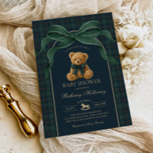 Fiesta de Bebé de Oso de Peluche Polo Vintage Cuad