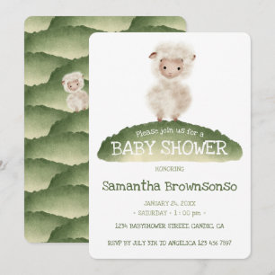 Invitación Fiesta de Bebé de Ovejas de Cuentos de Hadas en Ve