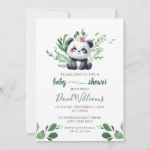 Fiesta de Bebé de Panda Adorable con Vegetación si
