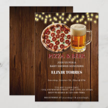 Fiesta de Bebé de Pizza Rústica y Cerveza