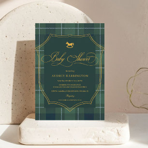 Invitación Fiesta de Bebé de Polo con Cresta Vintage Pagada
