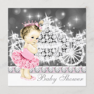 Invitación Fiesta de bebé de princesa bailarina de tutú rosa