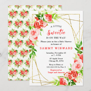 Invitación Fiesta de Bebé de Sandía y Granada