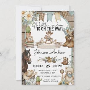 Invitación Fiesta de Bebé de un Vaquero para Niño