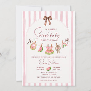 Invitación Fiesta de Bebé de Verano Sandía Rosa