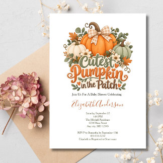 Invitación Fiesta de Bebé del Calabacín Más Lindo de Otoño