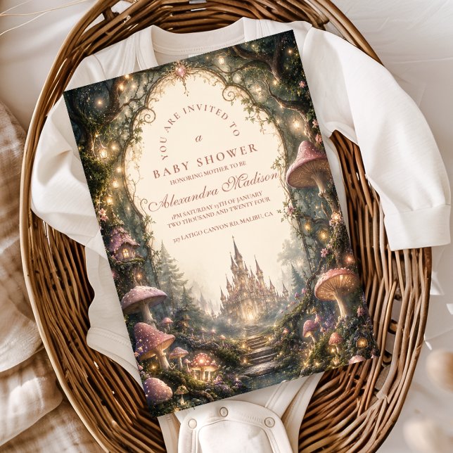 Invitación Fiesta de Bebé del Castillo del Bosque Encantado (Subido por el creador)