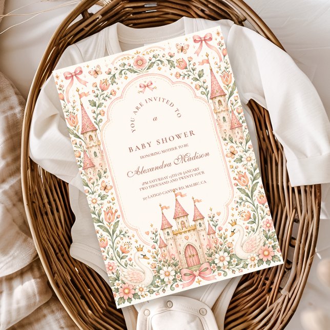 Invitación Fiesta de Bebé del Cuento de Hadas del Castillo de (Subido por el creador)