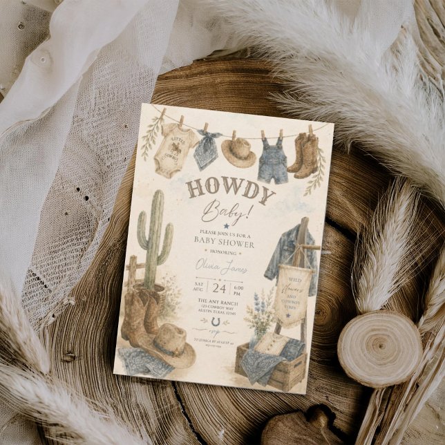 Invitación Fiesta de bebé del oeste bebé Howdy (Subido por el creador)