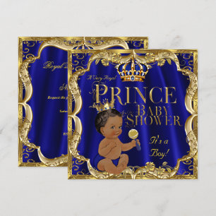 Invitación Fiesta de Bebé del Príncipe de la Corona de Oro Az