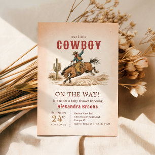 Invitación Fiesta de Bebé del Vaquero del Desierto Occidental