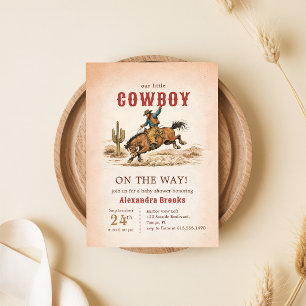 Invitación Fiesta de Bebé del Vaquero del Desierto Occidental