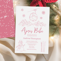 Fiesta de Bebé Después de Esquí de Niña en Inviern