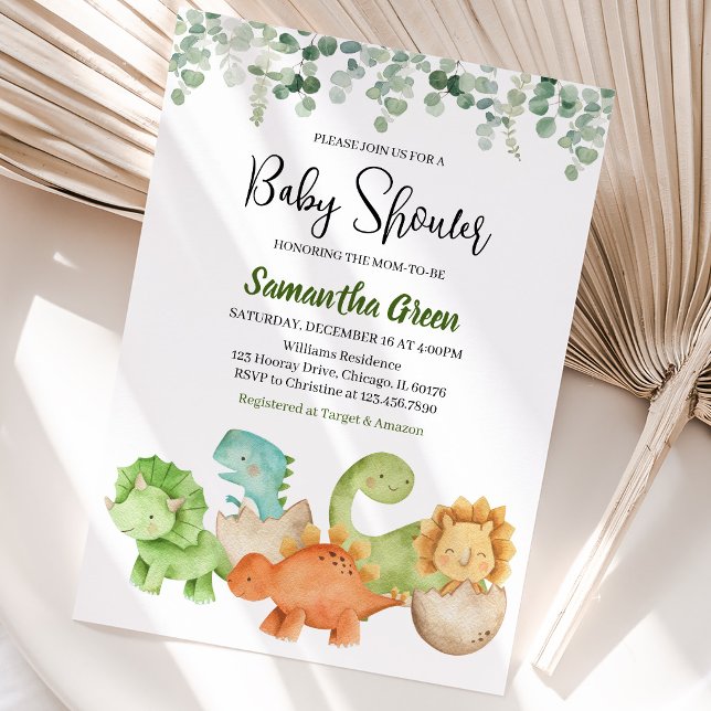 Invitación Fiesta de Bebé Dinosaurio (Subido por el creador)