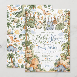 Invitación Fiesta de Bebé Dinosaurio