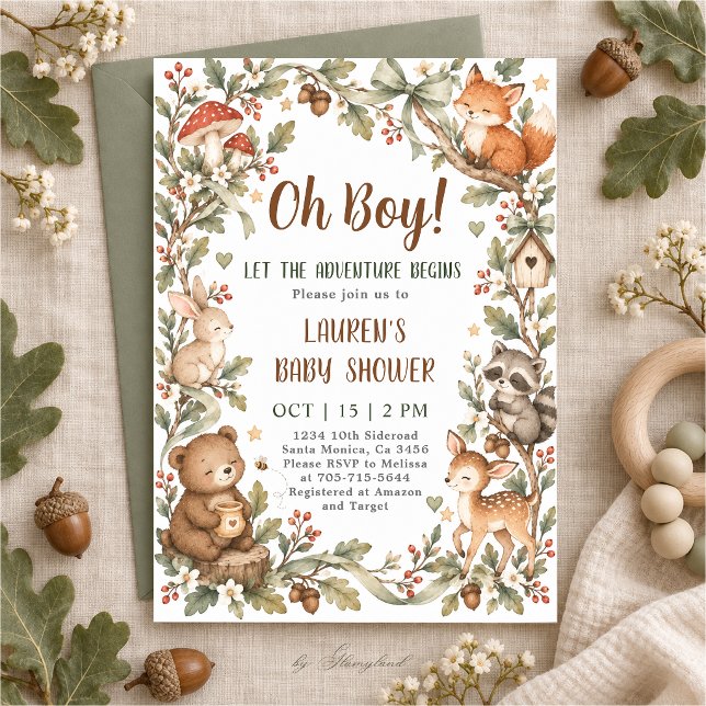 Invitación Fiesta de Bebé en el Bosque (Subido por el creador)