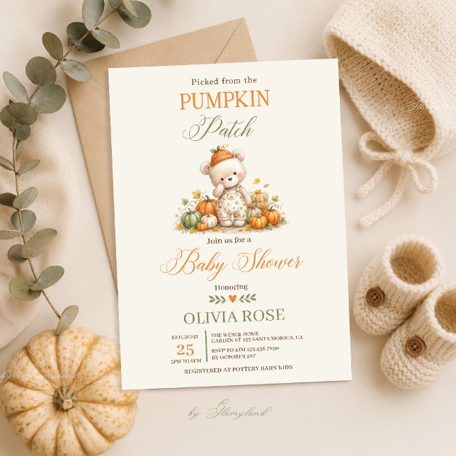 Invitación Fiesta de Bebé en el Parche de Calabazas (Subido por el creador)