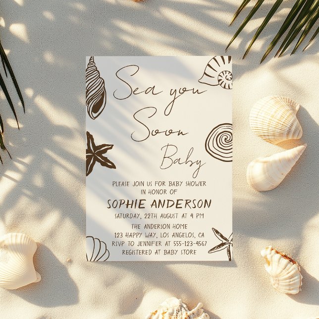 Invitación Fiesta de Bebé en la Playa Costera Neutral Oceano  (Subido por el creador)
