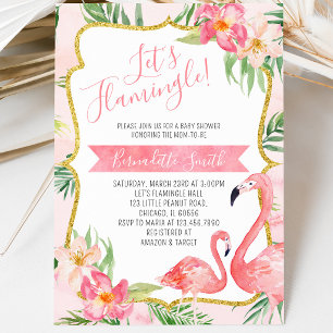 Invitación Fiesta de Bebé Flamingo
