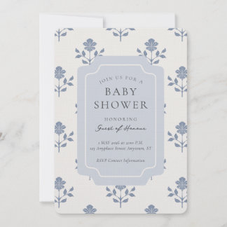 Invitación Fiesta de Bebé Floral Vintage de Iris en Impresión