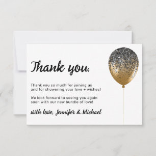 Invitación Fiesta de bebé globo Glitz Gracias
